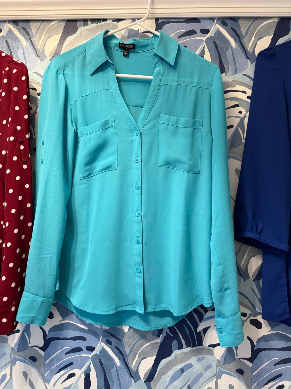 Express Turquoise Button-Down Shirt